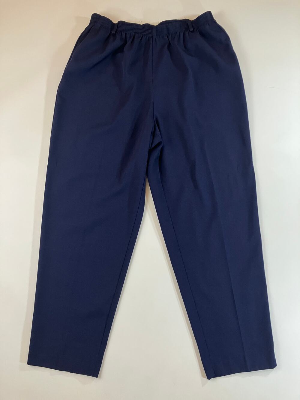 Vintage Alfred Dunner Women 20 Navy Pull On Pants Elastic Waist Straight Leg USA